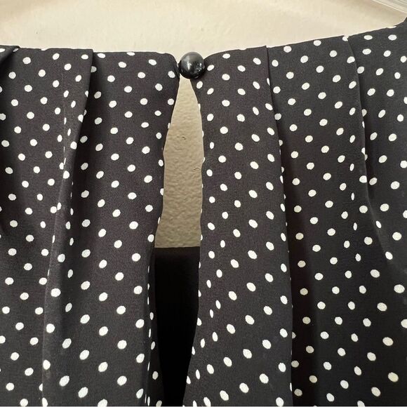 Maurices Black Cream Polka Dot Halter Dress Casual Part Dress Size M - Picture 6 of 14